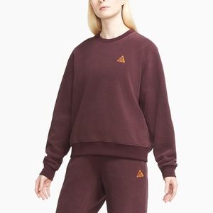 Nike ACG polarcrew polartec sweatshirt pullover maroon size M Women
